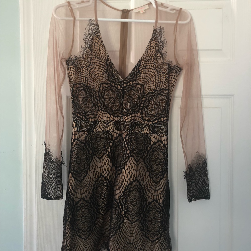 Black/sheer BCBG dress